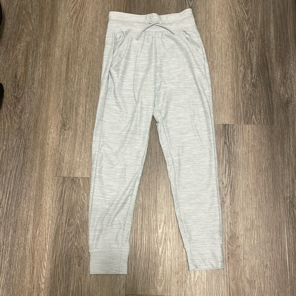 Girls Joggers Blue and White Patterned Adjustable Waist